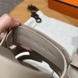 Hermes Chypre Sandal Women Techno-sandal Suede Goatskin Clay Beige - Image 8