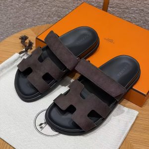 Alternative view of Hermes Chypre Sandal Women Techno-sandal Suede Goatskin Marron Ebène H222297Z ME340