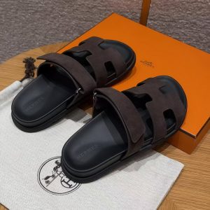 Hermes Chypre Sandal Women Techno-sandal Suede Goatskin Marron Ebène H222297Z ME340 - Image 17
