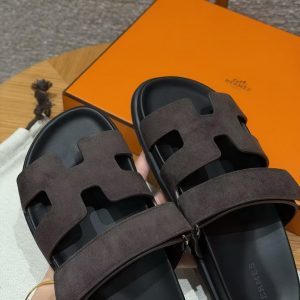 Hermes Chypre Sandal Women Techno-sandal Suede Goatskin Marron Ebène H222297Z ME340 - Image 14