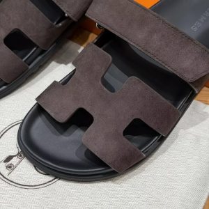 Hermes Chypre Sandal Women Techno-sandal Suede Goatskin Marron Ebène H222297Z ME340 - Image 12