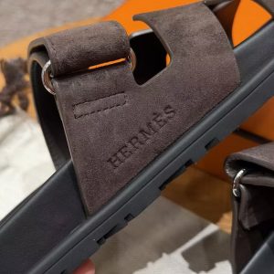 Hermes Chypre Sandal Women Techno-sandal Suede Goatskin Marron Ebène H222297Z ME340 - Image 10