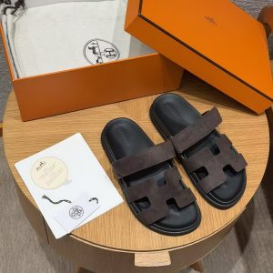 Hermes Chypre Sandal Women Techno-sandal Suede Goatskin Marron Ebène H222297Z ME340 - Image 5