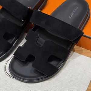 Hermes Chypre Sandal Women Techno-sandal Suede Goatskin Noir - Image 9