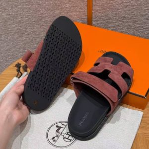 Hermes Chypre Sandal Women Techno-sandal Suede Goatskin Rose Antique Pink H222297Z RA340 - Image 14