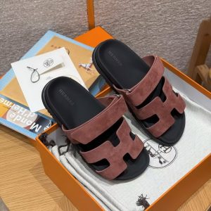 Hermes Chypre Sandal Women Techno-sandal Suede Goatskin Rose Antique Pink H222297Z RA340 - Image 5