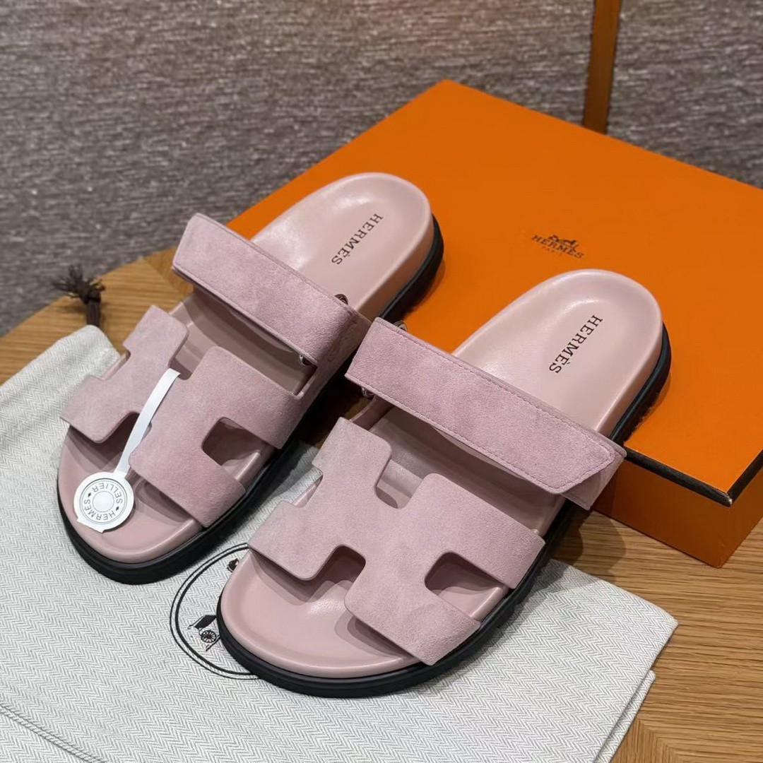 Hermes Chypre Sandal Women Techno-sandal Suede Goatskin Terre Cuite