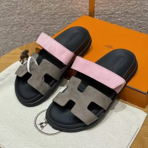 Hermes Chypre Sandal Women Techno-sandal Suede Goatskin Terre Cuite