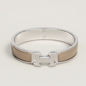Hermes Clic H Bracelet Plain Enamel Rose Gold Marron Glacé H700001FO19PM - Image 6