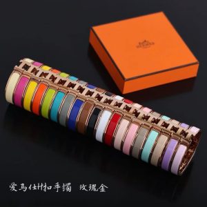 Hermes Clic H Bracelet Plain Enamel Rose Gold Mint H700001FO5TGM - Image 5
