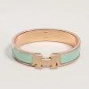 Hermes Clic H Bracelet Plain Enamel Rose Gold Mint H700001FO5TGM