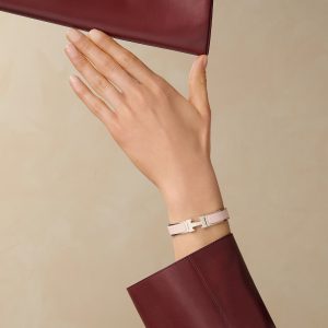 Hermes Clic H Bracelet Plain Enamel Rose Gold Rose Candeur H700001FO1ZPM - Image 3