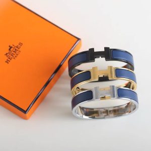Hermes Clic H Bracelet Plain Enamel Silver Ultramarine H700001FP87GM - Image 9