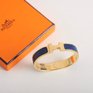 Hermes Clic H Bracelet Plain Enamel Silver Ultramarine H700001FP87GM - Image 8