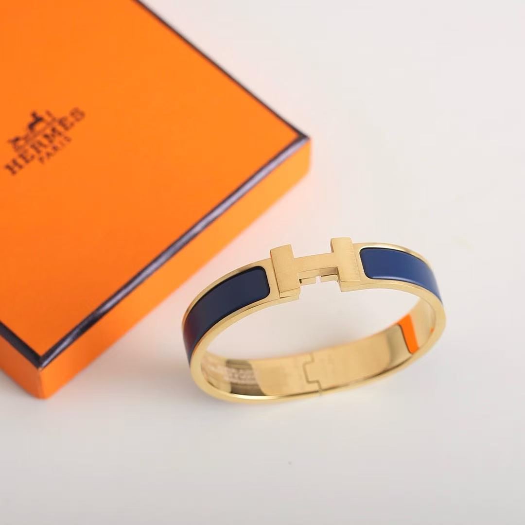 Hermes Clic H Bracelet Plain Enamel Silver Ultramarine H700001FP87GM - Image 8