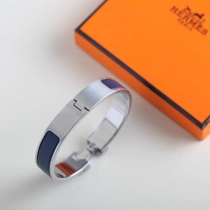 Hermes Clic H Bracelet Plain Enamel Silver Ultramarine H700001FP87GM - Image 6