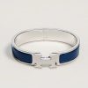 Hermes Clic H Bracelet Plain Enamel Silver Ultramarine H700001FP87GM