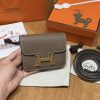 Hermes Constance Slim Wallet Handmade In Epsom Calfskin Leather Gold Hardware 18 Etoupe