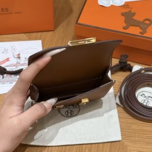 Hermes Constance Slim Wallet Handmade In Epsom Calfskin Leather Gold Hardware 37 Gold - Image 19
