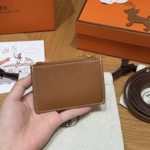 Hermes Constance Slim Wallet Handmade In Epsom Calfskin Leather Gold Hardware 37 Gold - Image 18