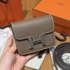 Hermes Constance Slim Wallet Handmade In Epsom Calfskin Leather Silver Hardware 18 Etoupe