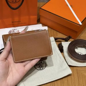 Hermes Constance Slim Wallet Handmade In Epsom Calfskin Leather Silver Hardware 37 Gold - Image 7