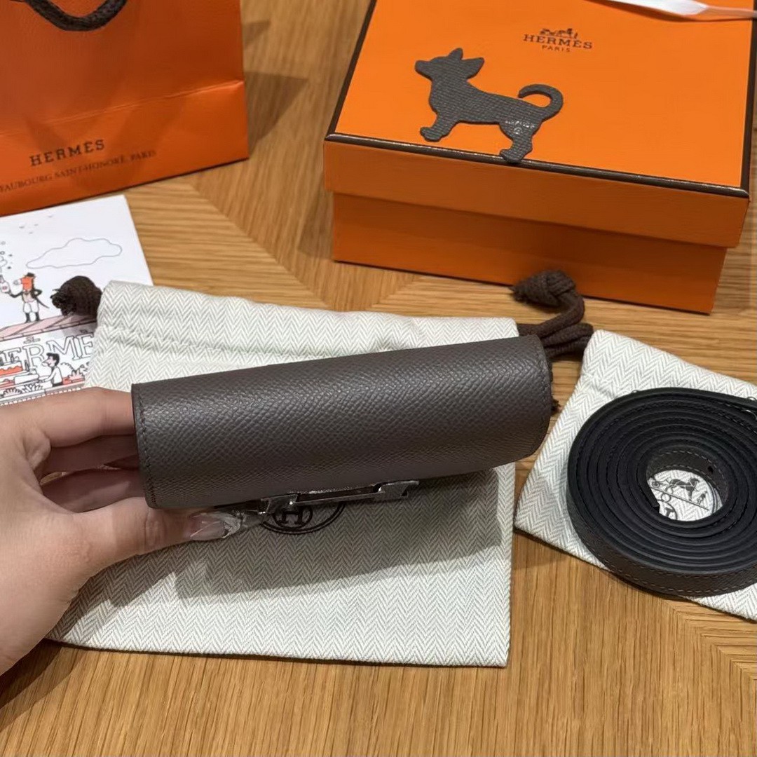 Hermes Constance Slim Wallet Handmade In Epsom Calfskin Leather Silver Hardware 8F Gris Etain - Image 12