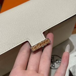 Hermes Constance To Go Wallet Handmade In Epsom Calfskin Leather Enamel Fittings Hardware I2 Nata - Image 6