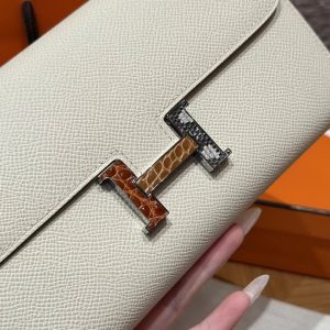 Hermes Constance To Go Wallet Handmade In Epsom Calfskin Leather Enamel Fittings Hardware I2 Nata - Image 4