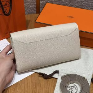 Hermes Constance To Go Wallet Handmade In Epsom Calfskin Leather Gold Hardware 10 Craie - Image 2