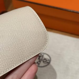 Hermes Constance To Go Wallet Handmade In Epsom Calfskin Leather Gold Hardware 10 Craie - Image 11