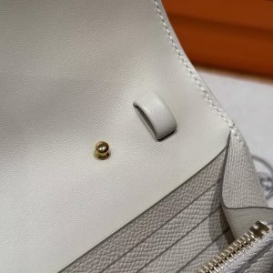 Hermes Constance To Go Wallet Handmade In Epsom Calfskin Leather Gold Hardware 10 Craie - Image 9