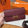Hermes Constance To Go Wallet Handmade In Epsom Calfskin Leather Gold Hardware 55 Rouge