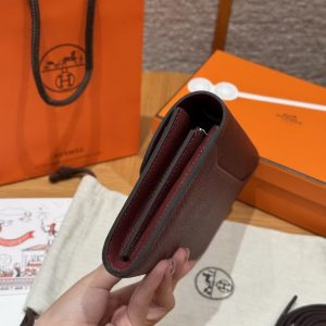 Hermes Constance To Go Wallet Handmade In Epsom Calfskin Leather Gold Hardware 55 Rouge - Image 18