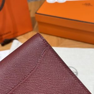 Hermes Constance To Go Wallet Handmade In Epsom Calfskin Leather Gold Hardware 55 Rouge - Image 9