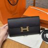 Hermes Constance To Go Wallet Handmade In Epsom Calfskin Leather Gold Hardware 89 Noir