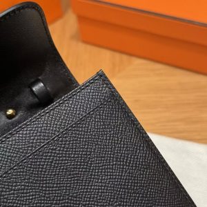 Hermes Constance To Go Wallet Handmade In Epsom Calfskin Leather Gold Hardware 89 Noir - Image 5