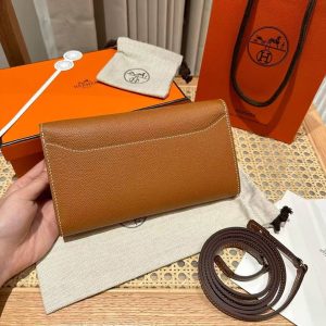 Hermes Constance To Go Wallet Handmade In Epsom Calfskin Leather Gold Hardware ck37 Gold - Image 2