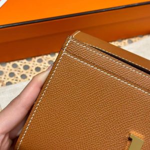 Hermes Constance To Go Wallet Handmade In Epsom Calfskin Leather Gold Hardware ck37 Gold - Image 8