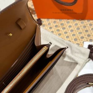 Hermes Constance To Go Wallet Handmade In Epsom Calfskin Leather Gold Hardware ck37 Gold - Image 7