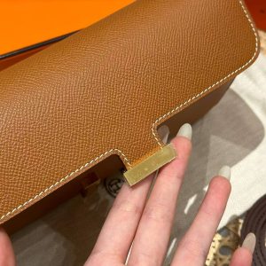 Hermes Constance To Go Wallet Handmade In Epsom Calfskin Leather Gold Hardware ck37 Gold - Image 5