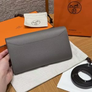 Alternative view of Hermes Constance To Go Wallet Handmade In Epsom Calfskin Leather Silver Hardware 0L Gris Meyer
