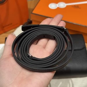 Hermes Constance To Go Wallet Handmade In Epsom Calfskin Leather Silver Hardware 89 Noir - Image 4