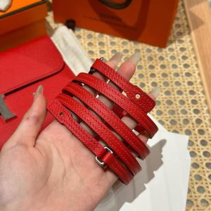 Hermes Constance To Go Wallet Handmade In Epsom Calfskin Leather Silver Hardware S3 Rouge Coeur - Image 3