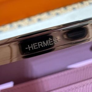 Hermes Constance To Go Wallet Handmade In Epsom Calfskin Leather Silver Hardware X9 Mauve Sylvestre - Image 6