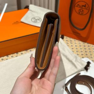 Hermes Constance To Go Wallet Handmade In Epsom Calfskin Leather Silver Hardware ck37 Gold - Image 18