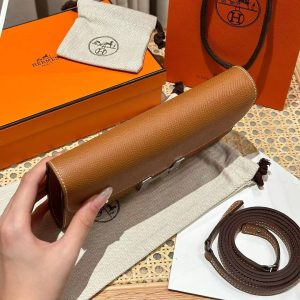 Hermes Constance To Go Wallet Handmade In Epsom Calfskin Leather Silver Hardware ck37 Gold - Image 15