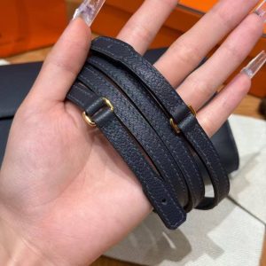 Hermes Constance To Go Wallet Handmade In Togo Calfskin Leather Gold Hardware 2Z Blue Nuit - Image 6