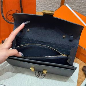 Hermes Constance To Go Wallet Handmade In Togo Calfskin Leather Gold Hardware 2Z Blue Nuit - Image 3