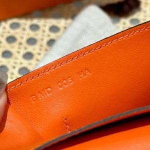 Hermes Dogon Compact Wallet Handmade In Togo Calfskin Leather Silver Hardware 93 Orange - Image 3